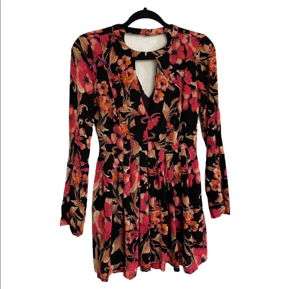 Free People Tegan Printed Cutout Mini Dress